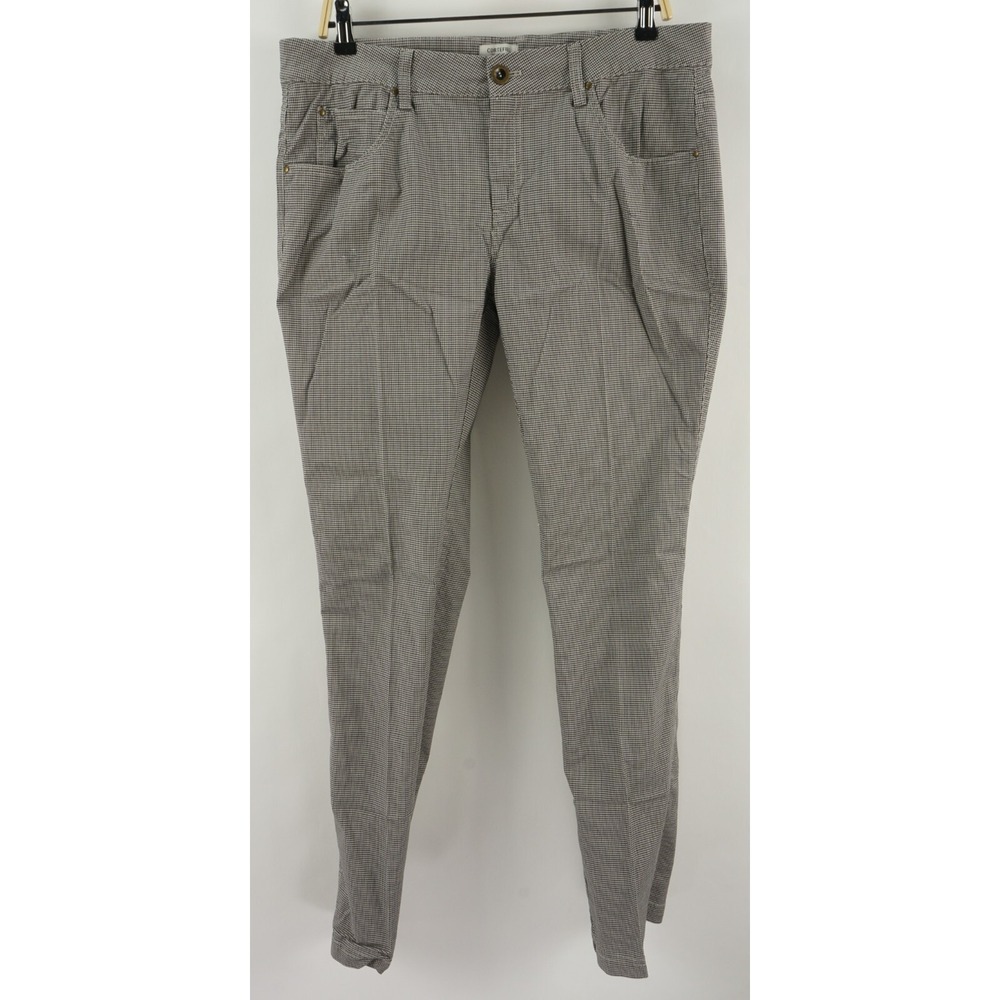 Cortefiel‎ Weekend Men's 36 x 32 Gray Houndstooth Stretch Cotton 5 Pocket Pants